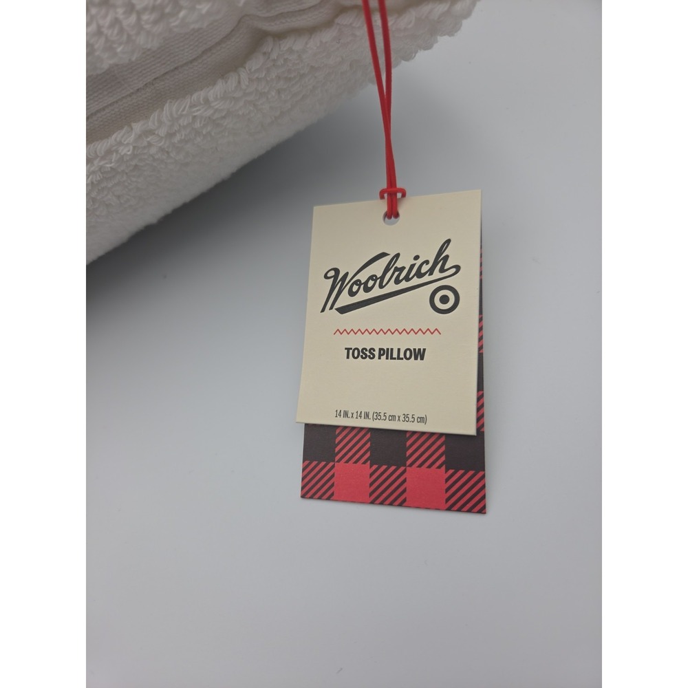 Woolrich Pillow 14"x 14" Textured Sheep Square Toss Pillow White Throw NWT - Picture 3 of 5